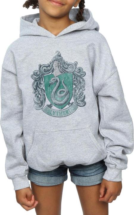 Immagine prodotto Slytherin Distressed Crest Felpa con Cappuccio Ragazze (128)