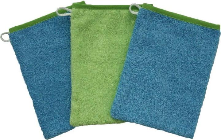 Produktbild Baby-Waschlappen & Waschhandschuhe Waschhandschuh 3er Pack - Uni Limone Ozean