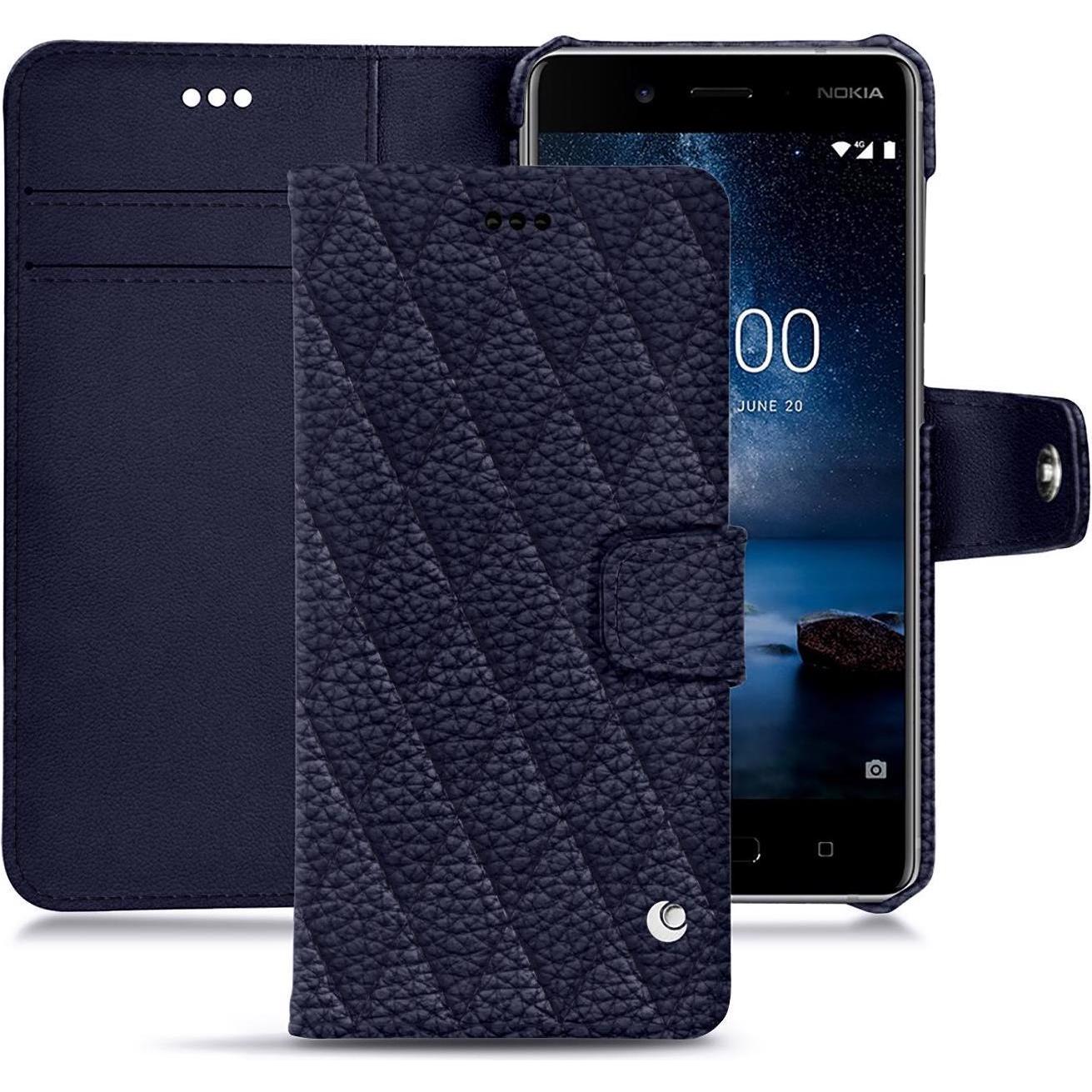 Noreve Lederschutzhülle Wallet (Nokia 8), Smartphone Hülle, Violett