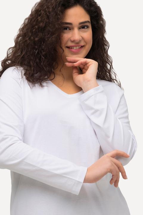 Produktbild Ulla Popken Shirt, Slim, V-Ausschnitt, Langarm (58)