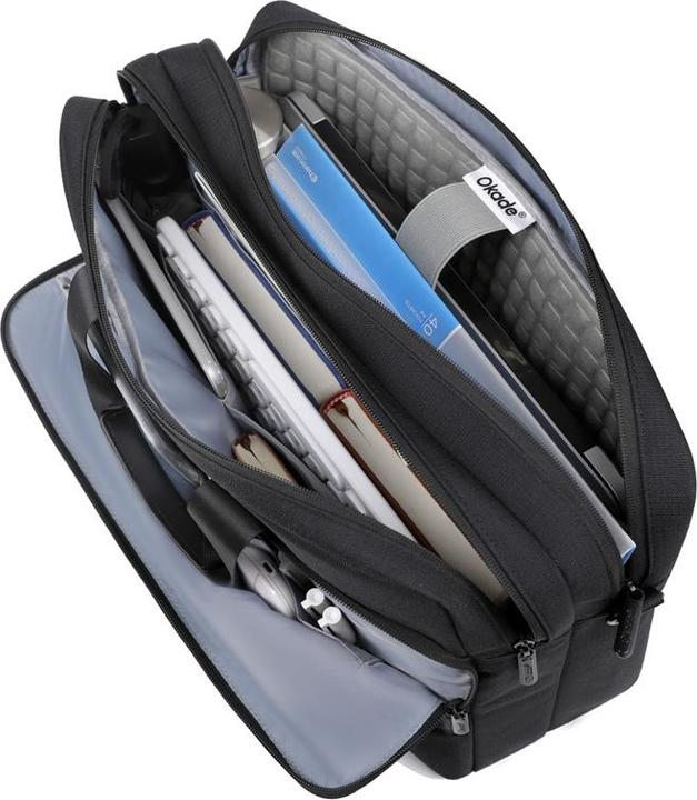 Actual product image Okade - MacBook / Laptop-Tasche, 15.6-16 Zoll - Gepolsterte Notebook-Hülle mit Schultergurt, Grau (16")