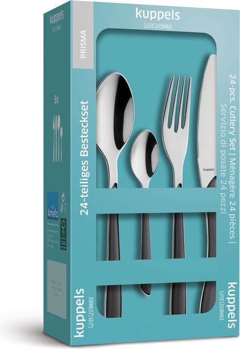 Immagine prodotto Kuppels Set di posate 24 pezzi grigio ardesia 2294 Prisma (24 Pezzo/i, Set di posate)
