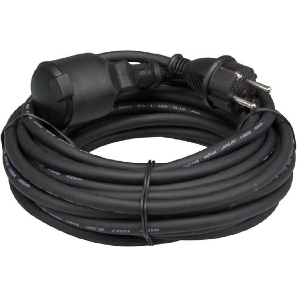 Thumbnail - Velleman, Verlängerungskabel, GUMMI-VERLÄNGERUNGSKABEL - 10 m - 3G1.5 - STECKER-TYP E (FRANZÖSISCHES SYSTEM) (10 m, CEE ...