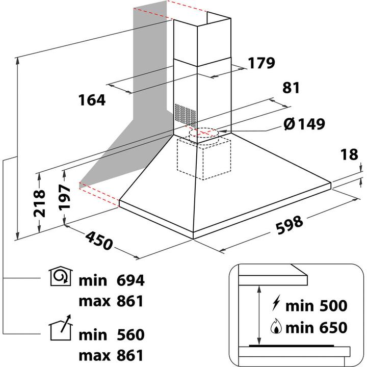 Produktbild Whirlpool AKR 685/1 IX (Wandhaube)