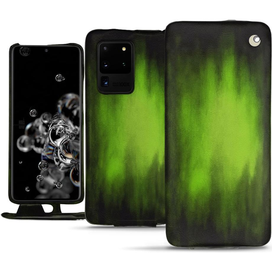 Noreve Lederschutzhülle vertikal (Samsung Galaxy S20 Ultra 5G), Smartphone Hülle, Grün