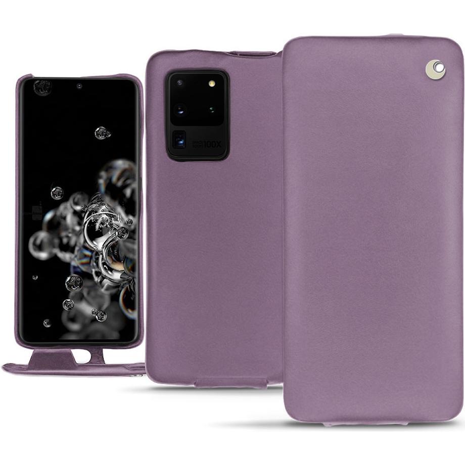 Noreve Lederschutzhülle vertikal (Samsung Galaxy S20 Ultra 5G), Smartphone Hülle, Violett