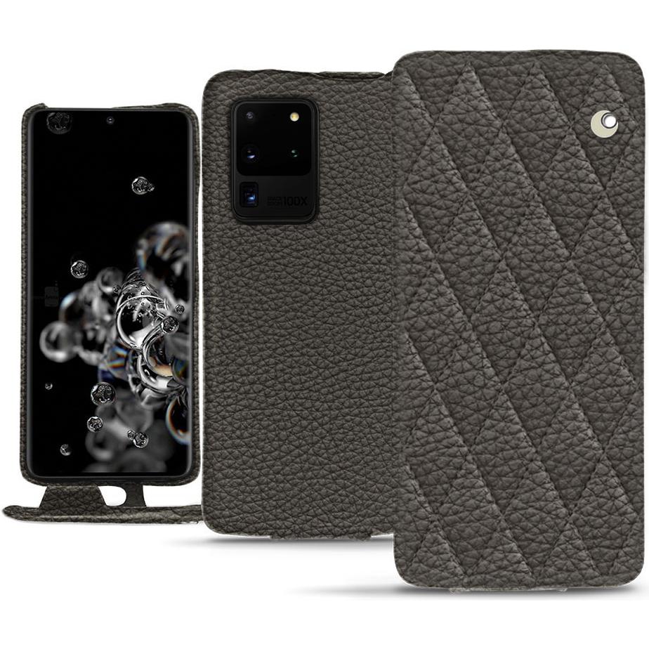 Noreve Lederschutzhülle vertikal (Samsung Galaxy S20 Ultra 5G), Smartphone Hülle, Grau