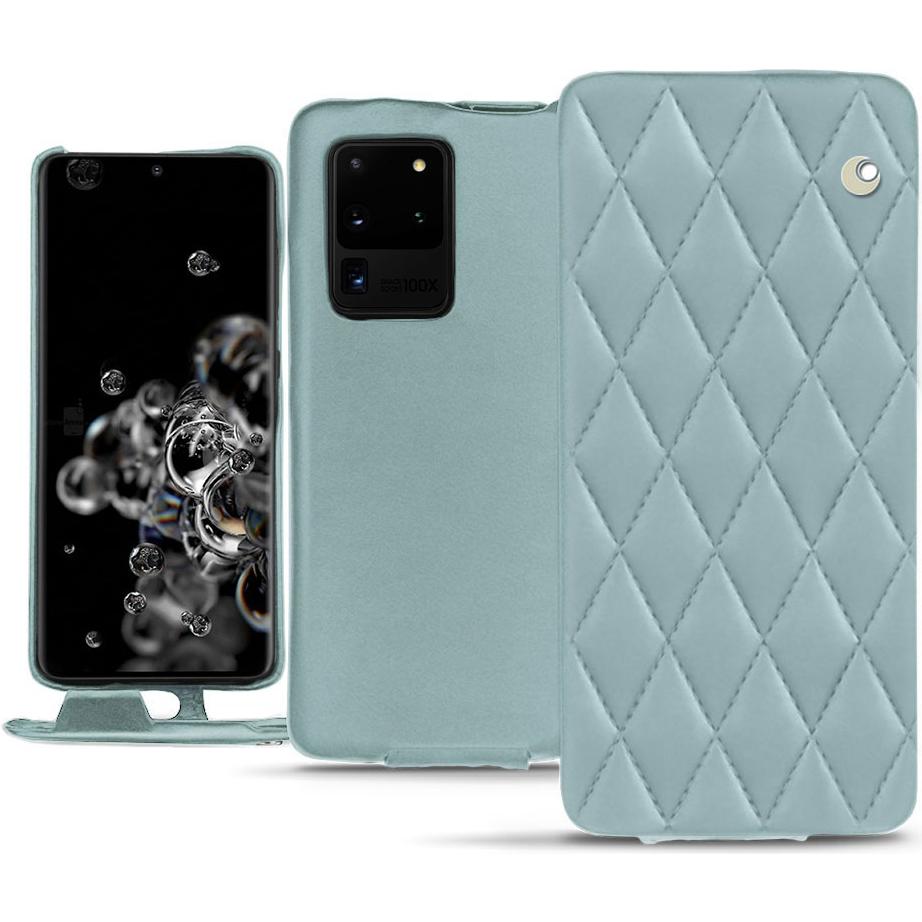 Noreve Lederschutzhülle vertikal (Samsung Galaxy S20 Ultra 5G), Smartphone Hülle, Blau