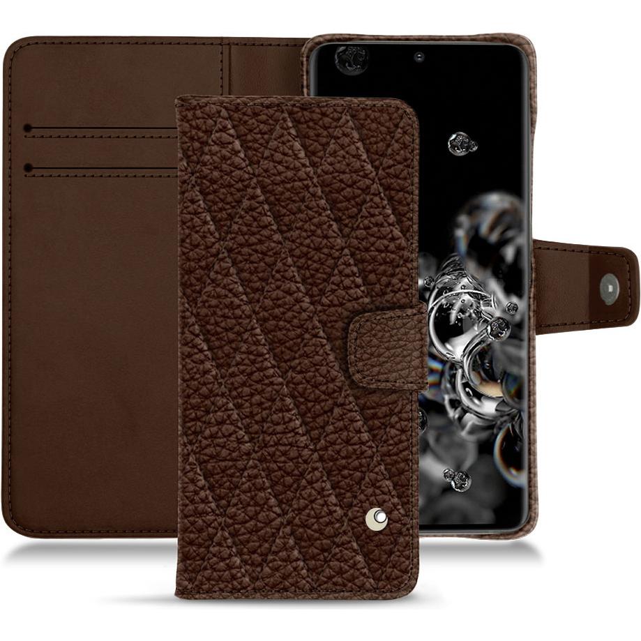 Noreve Lederschutzhülle Wallet (Samsung Galaxy S20 Ultra 5G), Smartphone Hülle, Braun