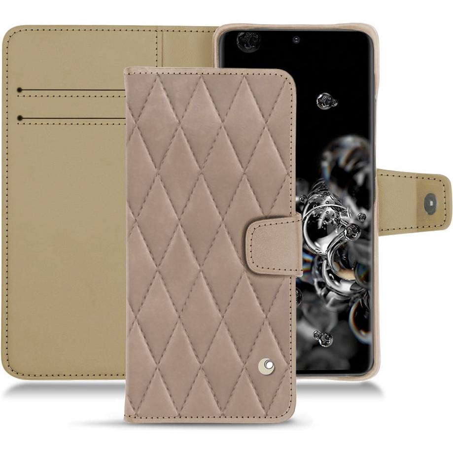 Noreve Lederschutzhülle Wallet (Samsung Galaxy S20 Ultra 5G), Smartphone Hülle, Beige