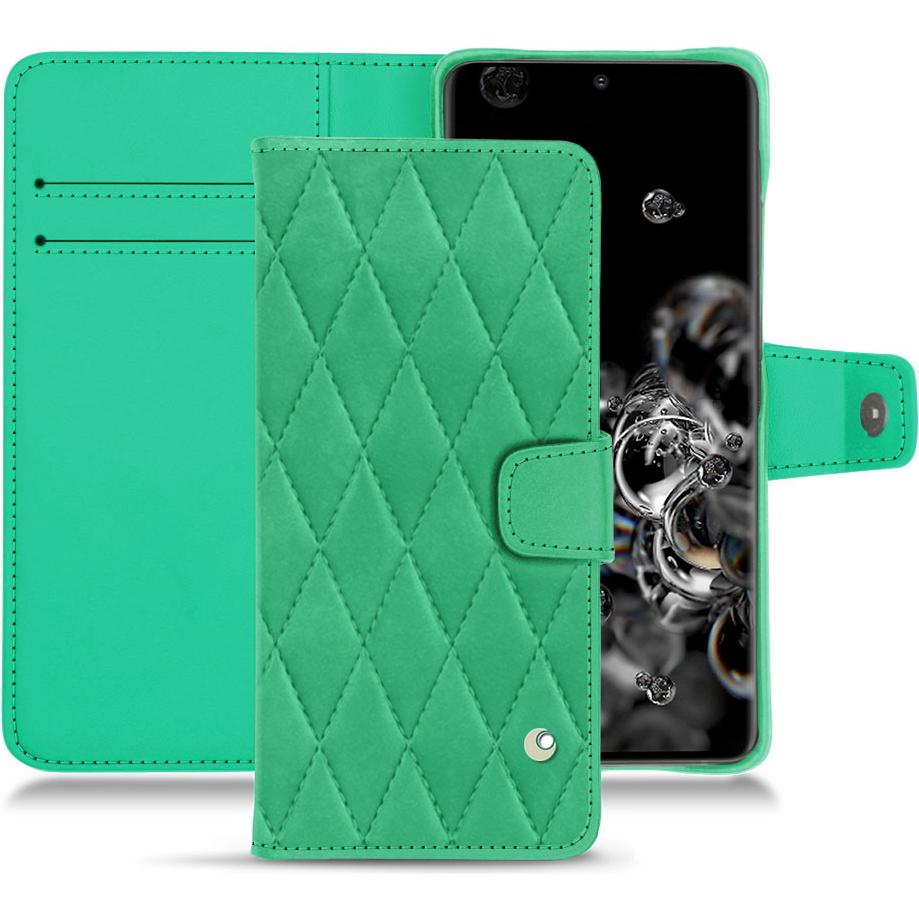 Noreve Lederschutzhülle Wallet (Samsung Galaxy S20 Ultra 5G), Smartphone Hülle, Grün