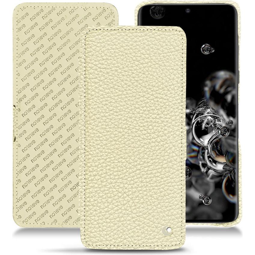 Noreve Lederschutzhülle horizontal (Samsung Galaxy S20 Ultra 5G), Smartphone Hülle, Weiss
