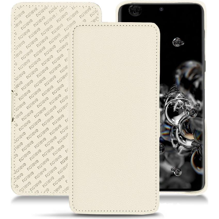 Noreve Lederschutzhülle horizontal (Samsung Galaxy S20 Ultra 5G), Smartphone Hülle, Weiss