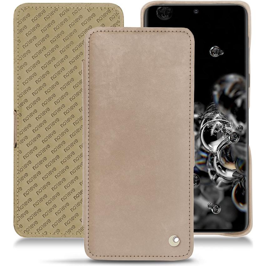 Noreve Lederschutzhülle horizontal (Samsung Galaxy S20 Ultra 5G), Smartphone Hülle, Beige