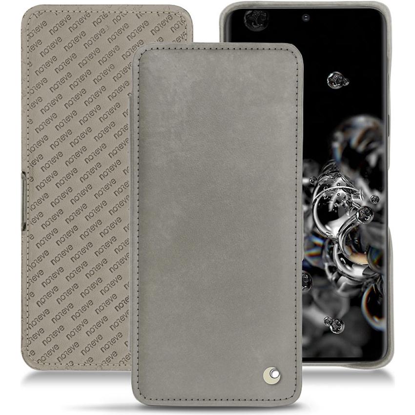 Noreve Lederschutzhülle horizontal (Samsung Galaxy S20 Ultra 5G), Smartphone Hülle, Grau