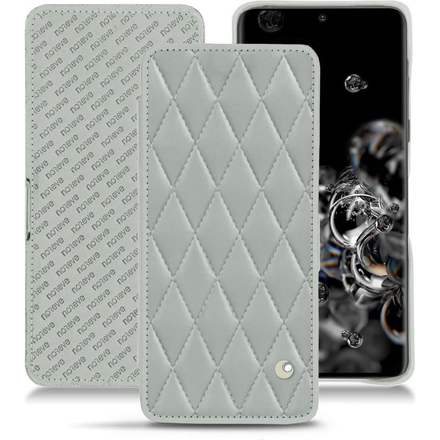 Noreve Lederschutzhülle horizontal (Samsung Galaxy S20 Ultra 5G), Smartphone Hülle, Grau