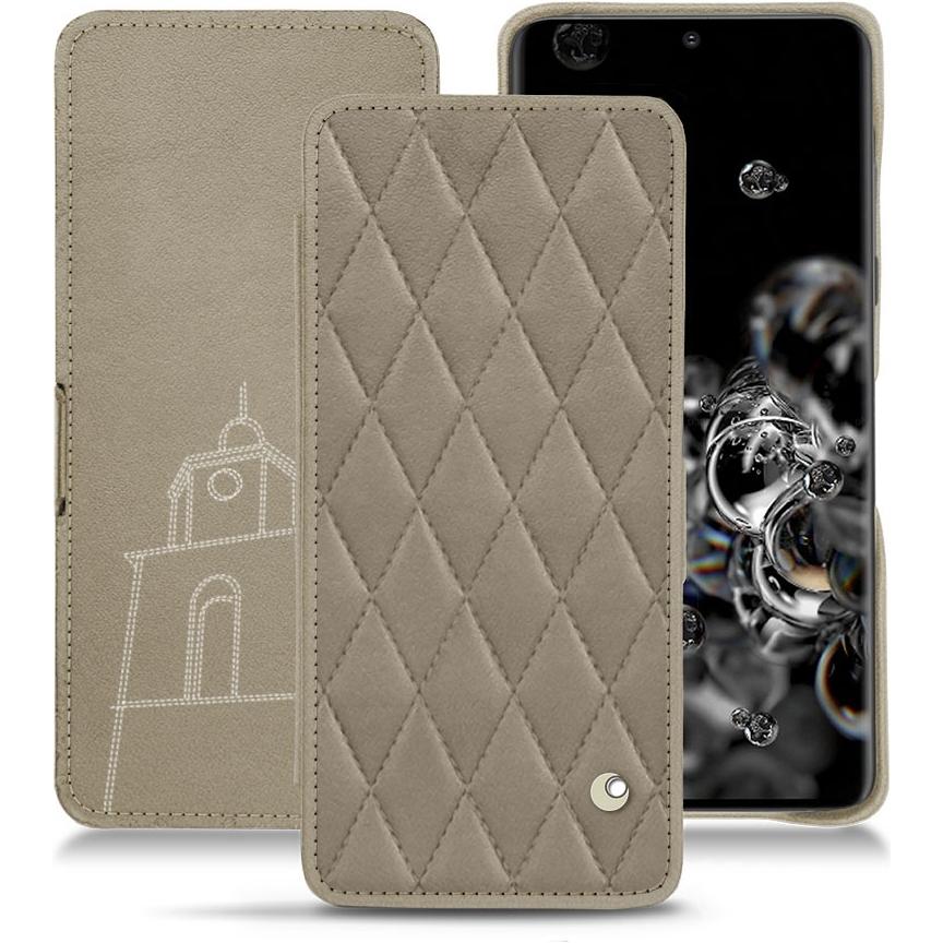 Noreve Lederschutzhülle horizontal (Samsung Galaxy S20 Ultra 5G), Smartphone Hülle, Beige