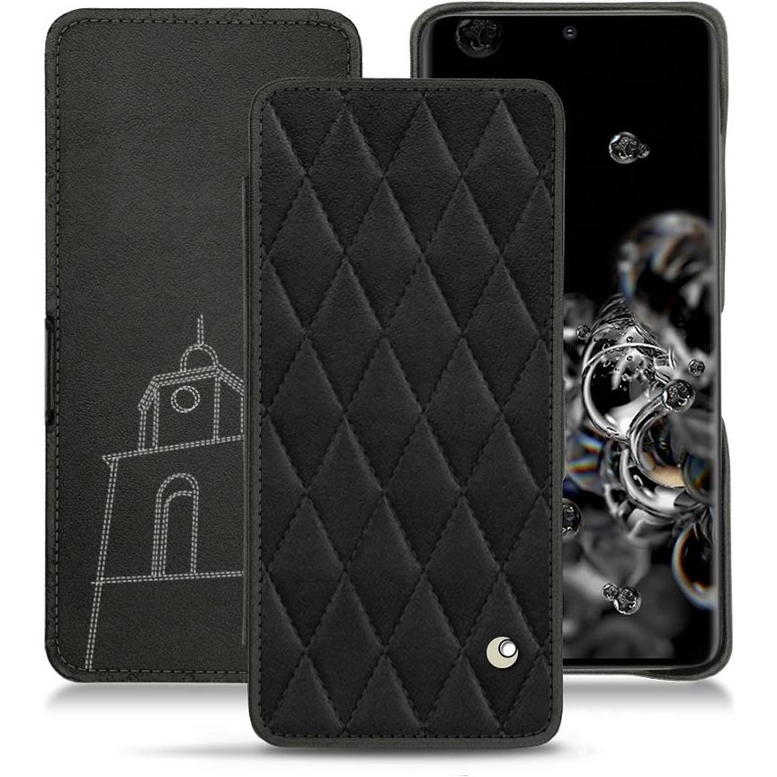 Noreve Lederschutzhülle horizontal (Samsung Galaxy S20 Ultra 5G), Smartphone Hülle, Schwarz