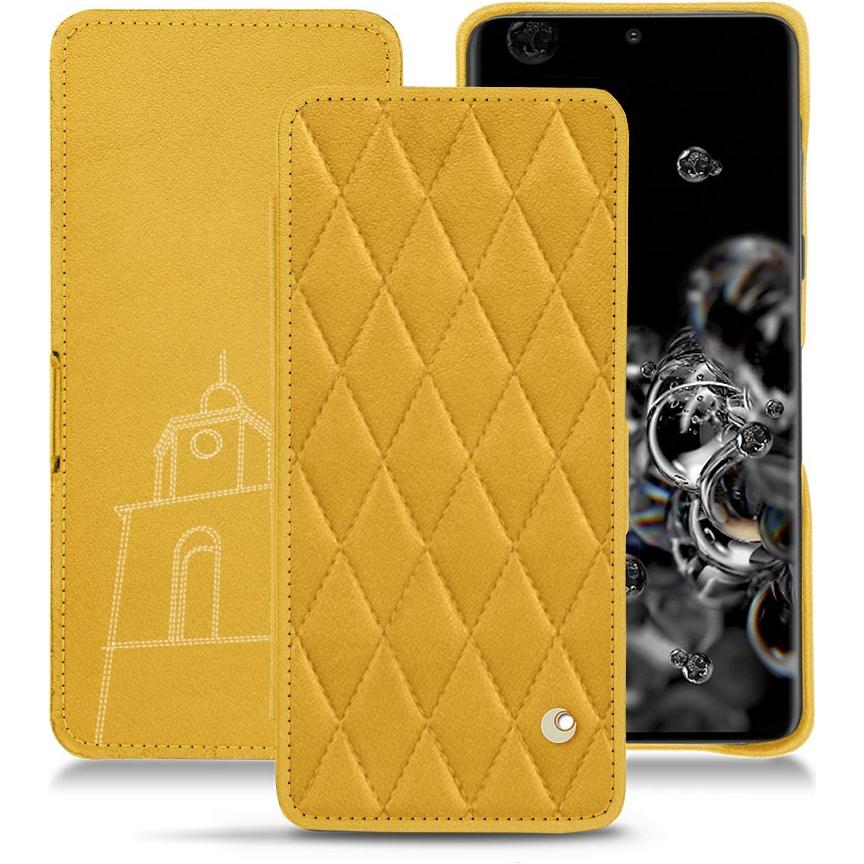 Noreve Lederschutzhülle horizontal (Samsung Galaxy S20 Ultra 5G), Smartphone Hülle, Orange