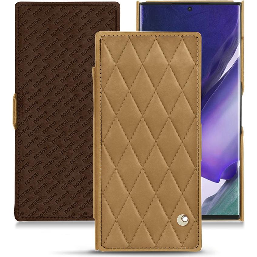 Noreve Lederschutzhülle horizontal (Samsung Galaxy Note 20 Ultra), Smartphone Hülle, Braun