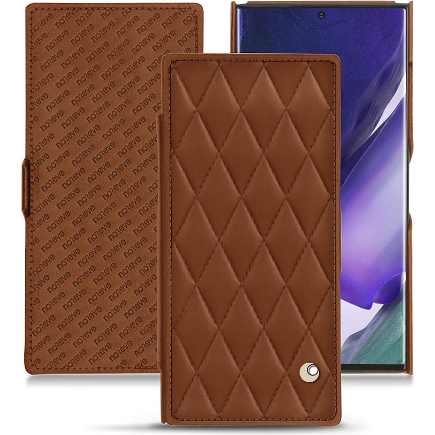 Noreve Lederschutzhülle horizontal (Samsung Galaxy Note 20 Ultra), Smartphone Hülle, Braun