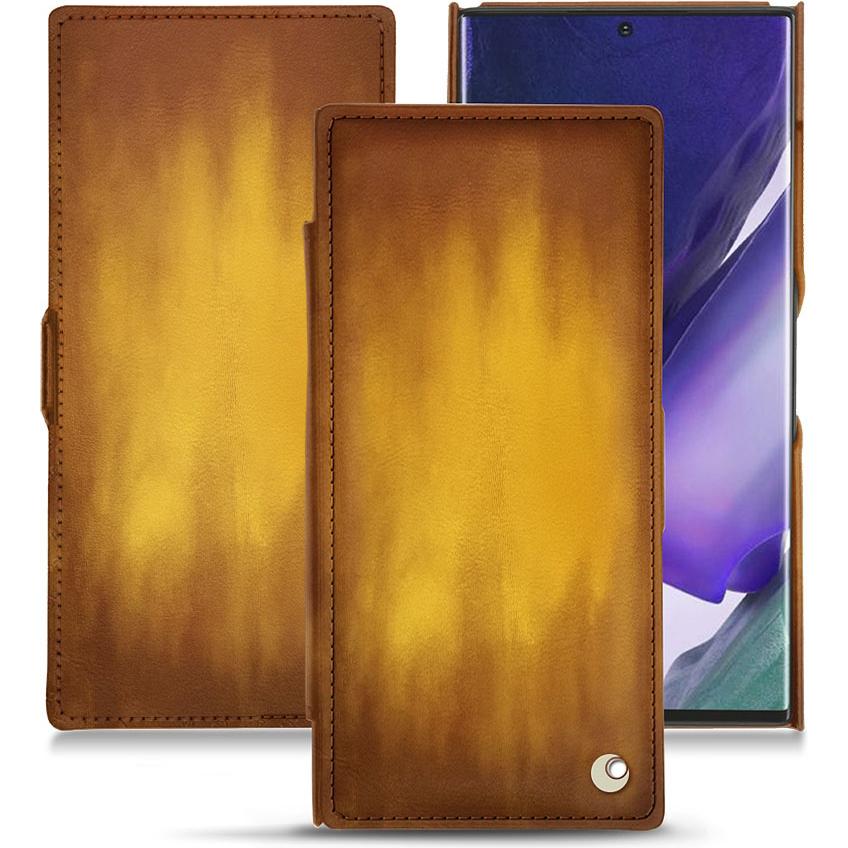 Noreve Lederschutzhülle horizontal (Samsung Galaxy Note 20 Ultra), Smartphone Hülle, Gold
