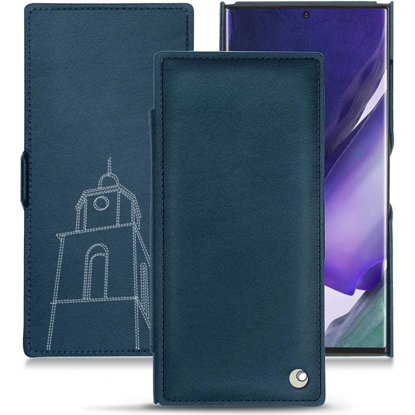 Noreve Lederschutzhülle horizontal (Samsung Galaxy Note 20 Ultra), Smartphone Hülle, Blau