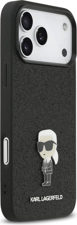 Actual product image Karl Lagerfeld Fixed Glitter Metal Ikonik Case for iPhone 17 Pro Max Black (Apple iPhone 17 Pro Max)