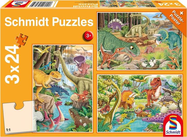 Produktbild Schmidt Spiele Spass mit den Dinosauriern 3x24 Teile (24 Teile)