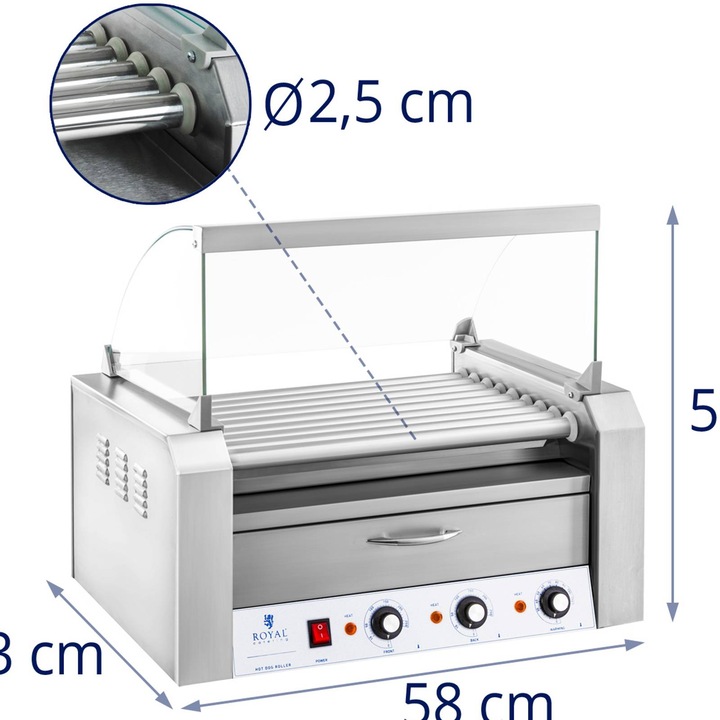 Actual product image Royal Catering Hot Dog Grill, 2200W