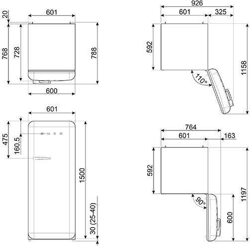 Image du produit Smeg Style rétro FAB28LPB5 (270 l)