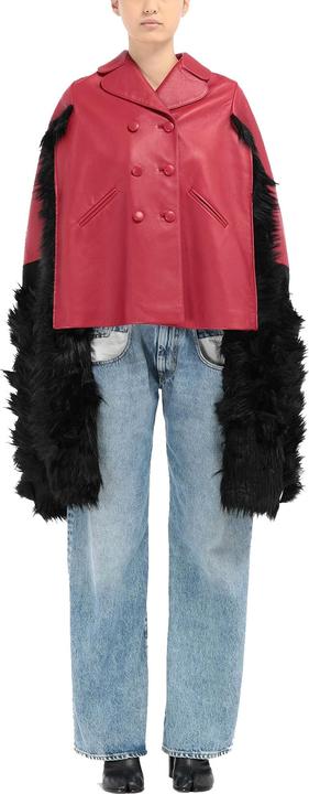 Immagine prodotto Maison Martin Margiela Maison Margiela Faux Fur Trimmed Leather Cape Jacket (36)