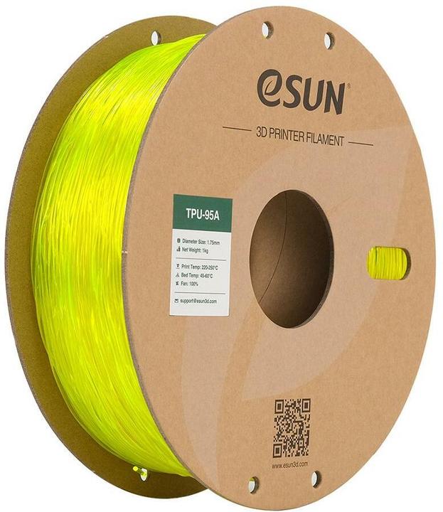 Immagine prodotto eSUN Filamento 3D eTPU-95A 1,75mm Tr. Giallo 1kg (TPU, 1.75 mm, 1000 g, Giallo)