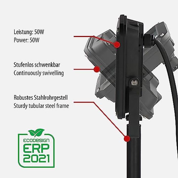 Produktbild Brennenstuhl Stativ LED Strahler JARO 7060 T 5800lm, 50W, 5m H07RN-F 3G1,0, IP65 (5800 lm)