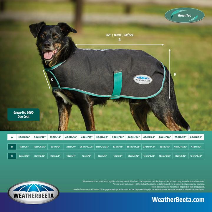 Actual product image Weatherbeeta Green-Tec 900D dog coat medium (25, Dog coat)
