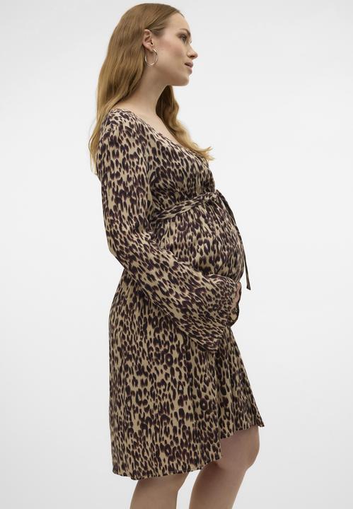 Produktbild Mamalicious Normal geschnitten V-Ausschnitt Elastische Bündchen Ballonärmel Kurzes Kleid Kleid (S)