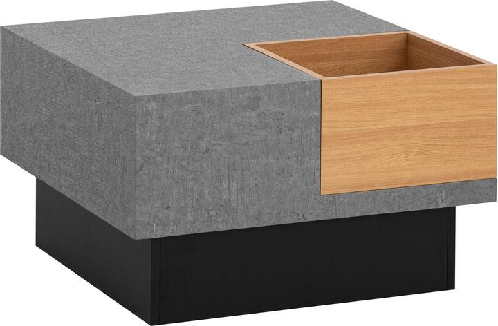 Actual product image FineBuy Couchtisch Sofatisch Grau 65 cm Beton Optik Wohnzimmertisch Stauraum (65 x 65 cm)