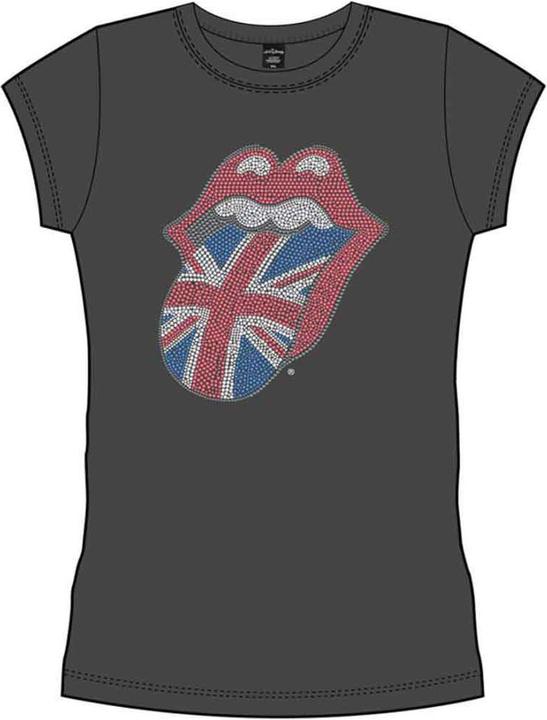 The Rolling Stones Classic UK Tongue (Grey, Diamante) (Girlie)