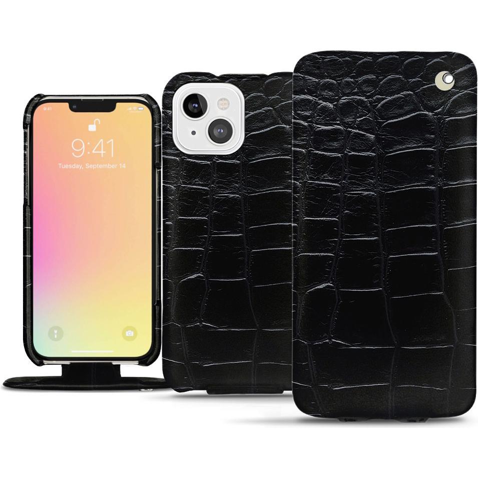 Noreve Lederschutzhülle vertikal (Apple iPhone 13), Smartphone Hülle, Schwarz