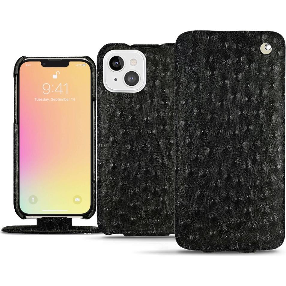 Noreve Lederschutzhülle vertikal (Apple iPhone 13), Smartphone Hülle, Schwarz
