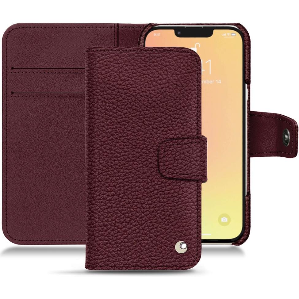 Noreve Lederschutzhülle Wallet (Apple iPhone 13 mini), Smartphone Hülle, Violett