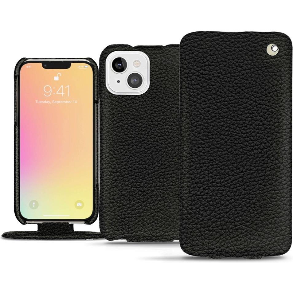 Noreve Lederschutzhülle vertikal (Apple iPhone 13 mini), Smartphone Hülle, Schwarz