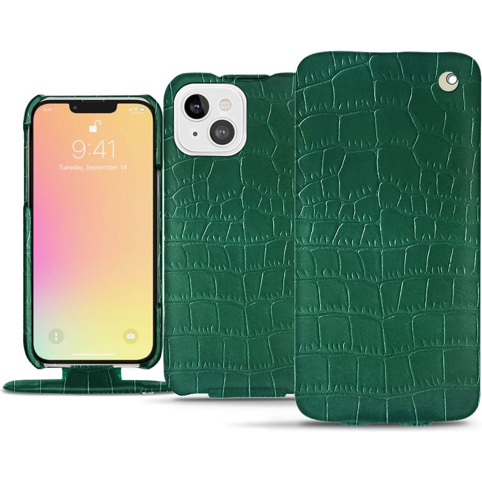 Noreve Lederschutzhülle vertikal (Apple iPhone 13), Smartphone Hülle, Grün