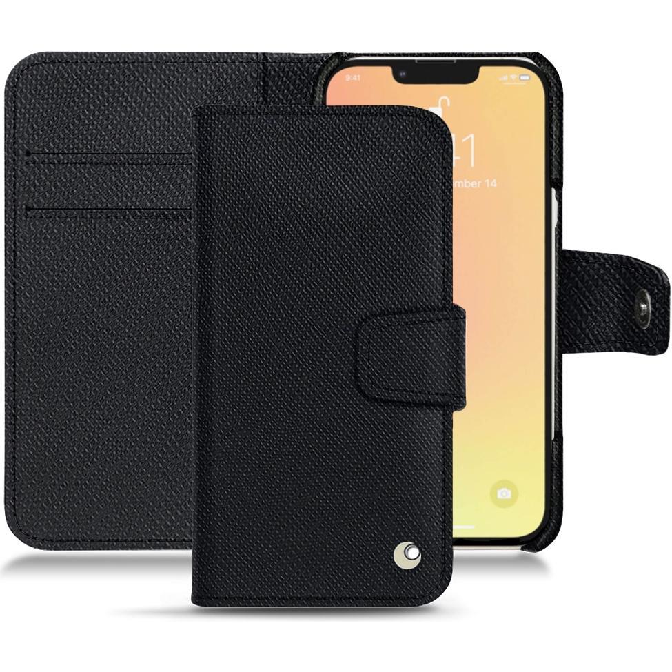 Noreve Lederschutzhülle Wallet (Apple iPhone 13 mini), Smartphone Hülle, Schwarz