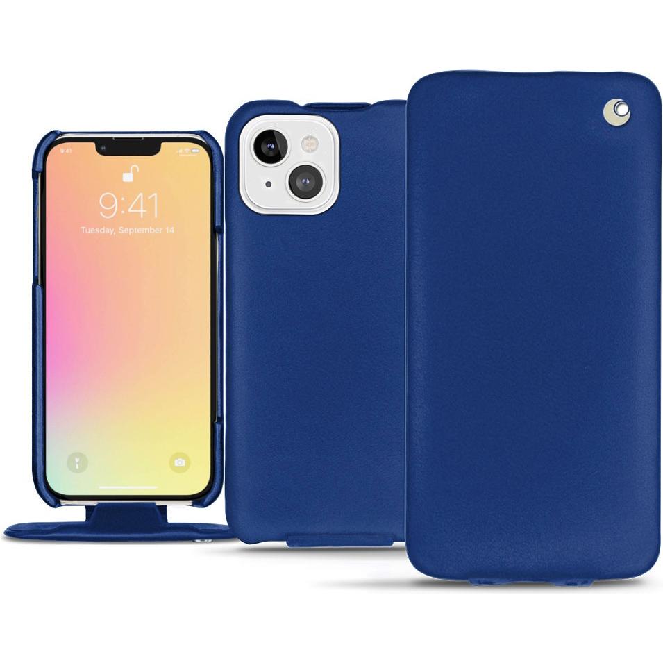 Noreve Lederschutzhülle vertikal (Apple iPhone 13 mini), Smartphone Hülle, Blau