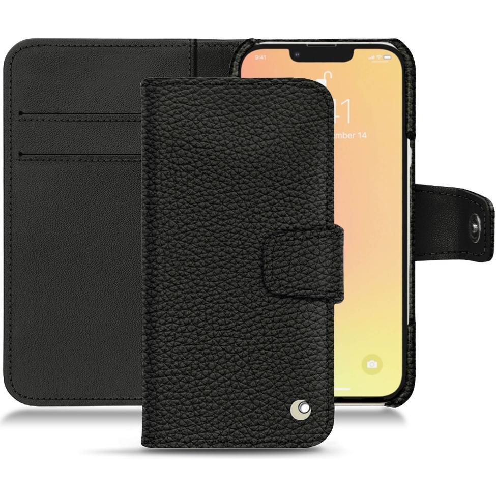 Noreve Lederschutzhülle Wallet (Apple iPhone 13), Smartphone Hülle, Schwarz