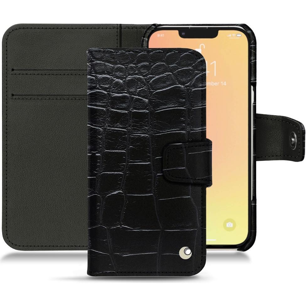 Noreve Lederschutzhülle Wallet (Apple iPhone 13), Smartphone Hülle, Schwarz