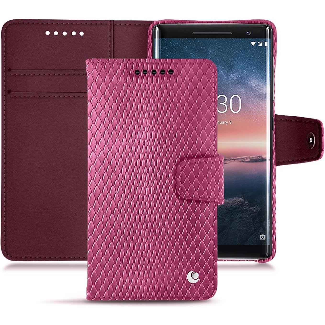 Noreve Lederschutzhülle Wallet (Nokia 8 Sirocco), Smartphone Hülle, Rosa