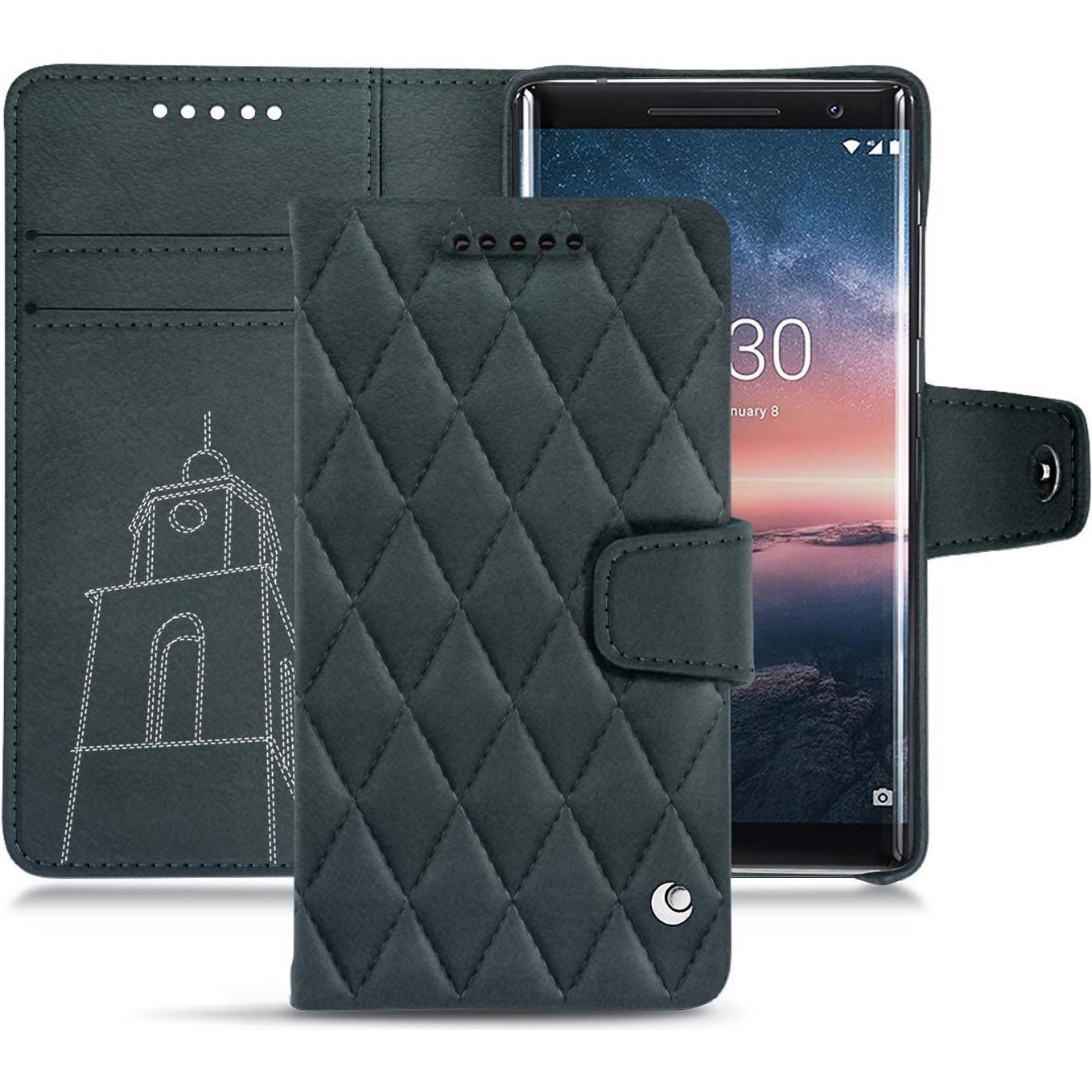 Noreve Lederschutzhülle Wallet (Nokia 8 Sirocco), Smartphone Hülle, Blau