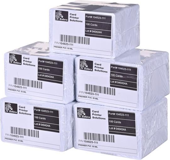 Productafbeelding Zebra Premier Card PVC-kaart, 30 mil, wit, 500 kaarten